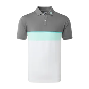 2023 FootJoy Mens Colour Theory Polo - Lava / Aqua Surf / White