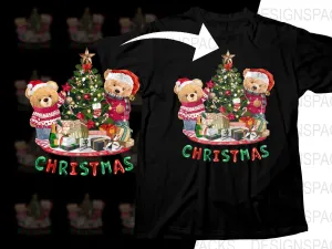 Adorable Christmas Teddy Bear Themed Png Digital Download