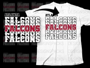 Atlanta Falcons Bold Text Graphic Png Digital Download