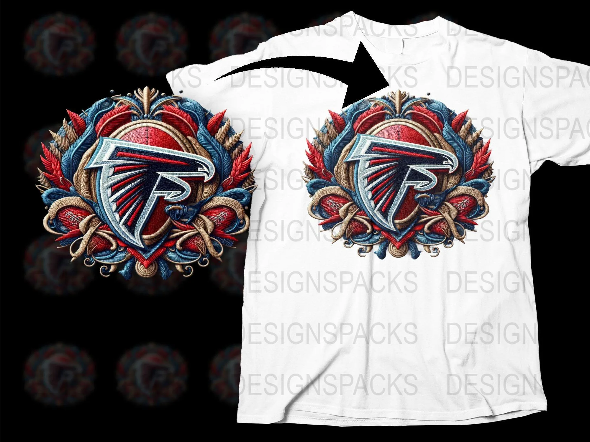 Atlanta Falcons NFL Team Emblem Graphic Png Digital Download