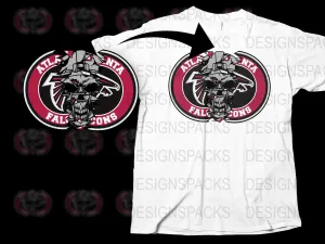 Atlanta Falcons Skull Design Graphic Png Digital Download