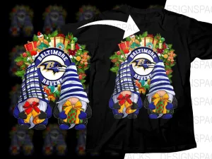 Baltimore Ravens Christmas Gnomes NFL Team Png Digital Download