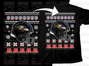 Baltimore Ravens Christmas Sports Theme Graphic Png Digital Download