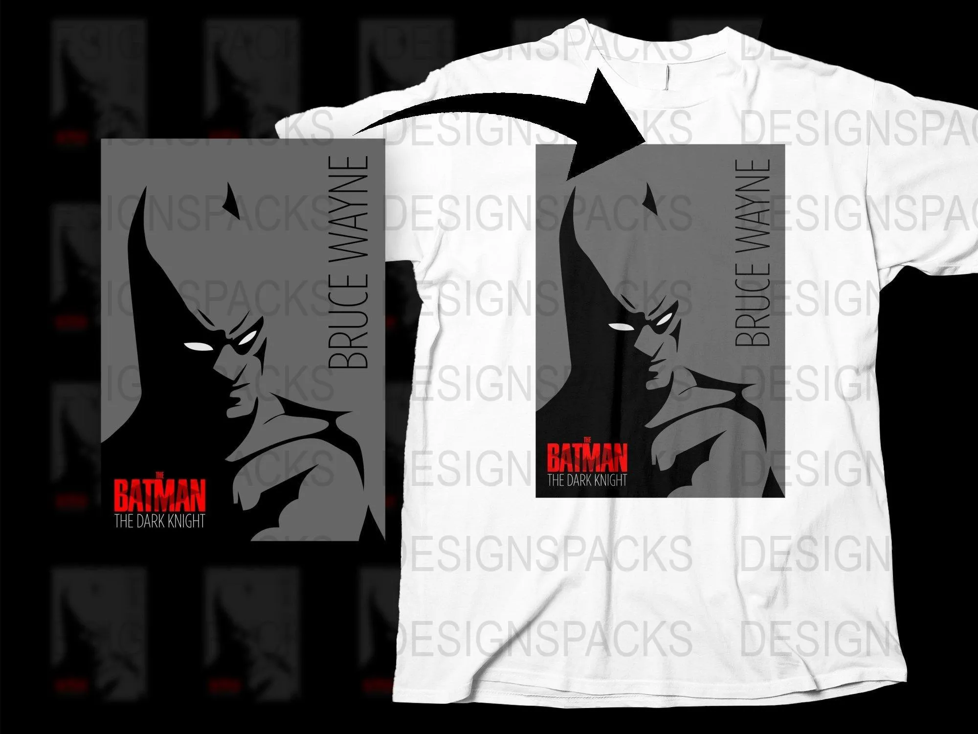 Batman The Dark Knight Bruce Wayne Graphic Png Digital Download