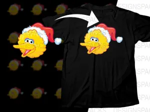Big Bird in Santa Hat for Christmas Png Digital Download