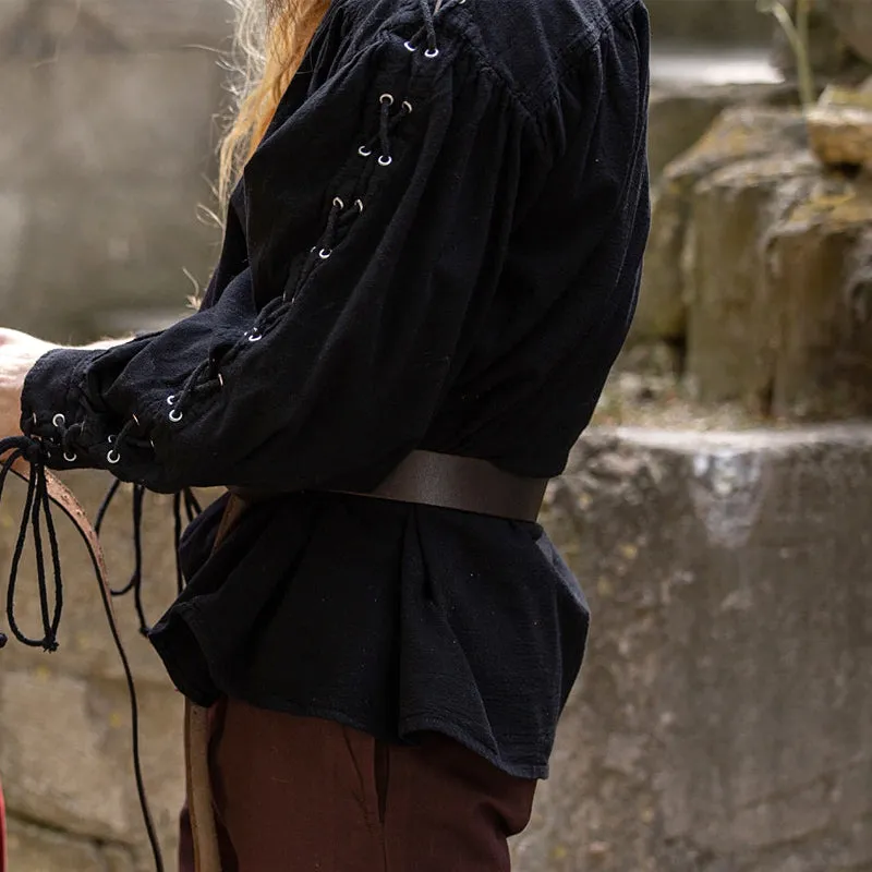 Black Pirate / Medieval Shirt - Soft Cotton