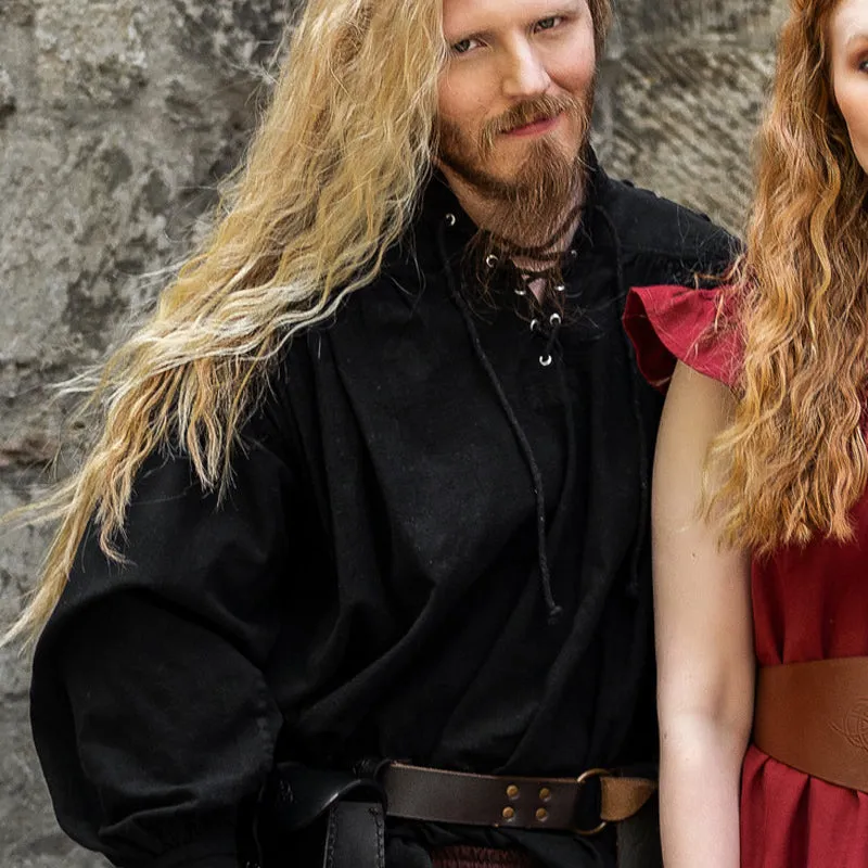 Black Pirate / Medieval Shirt - Soft Cotton