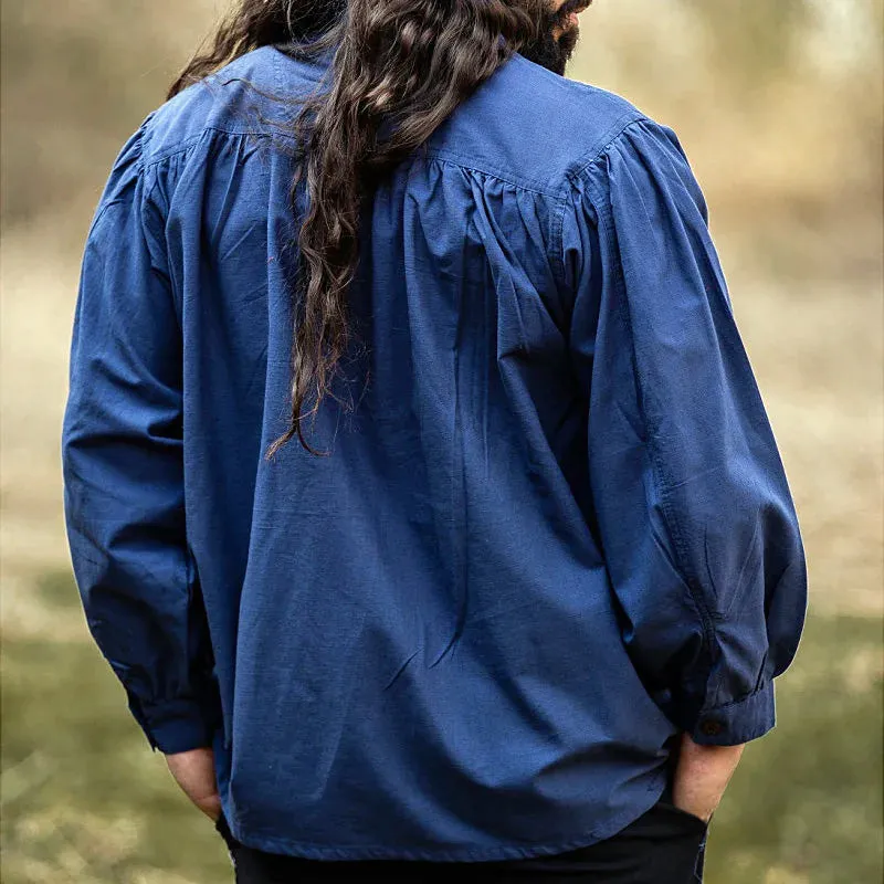 Blue Wide Cut Medieval Shirt - Soft Cotton