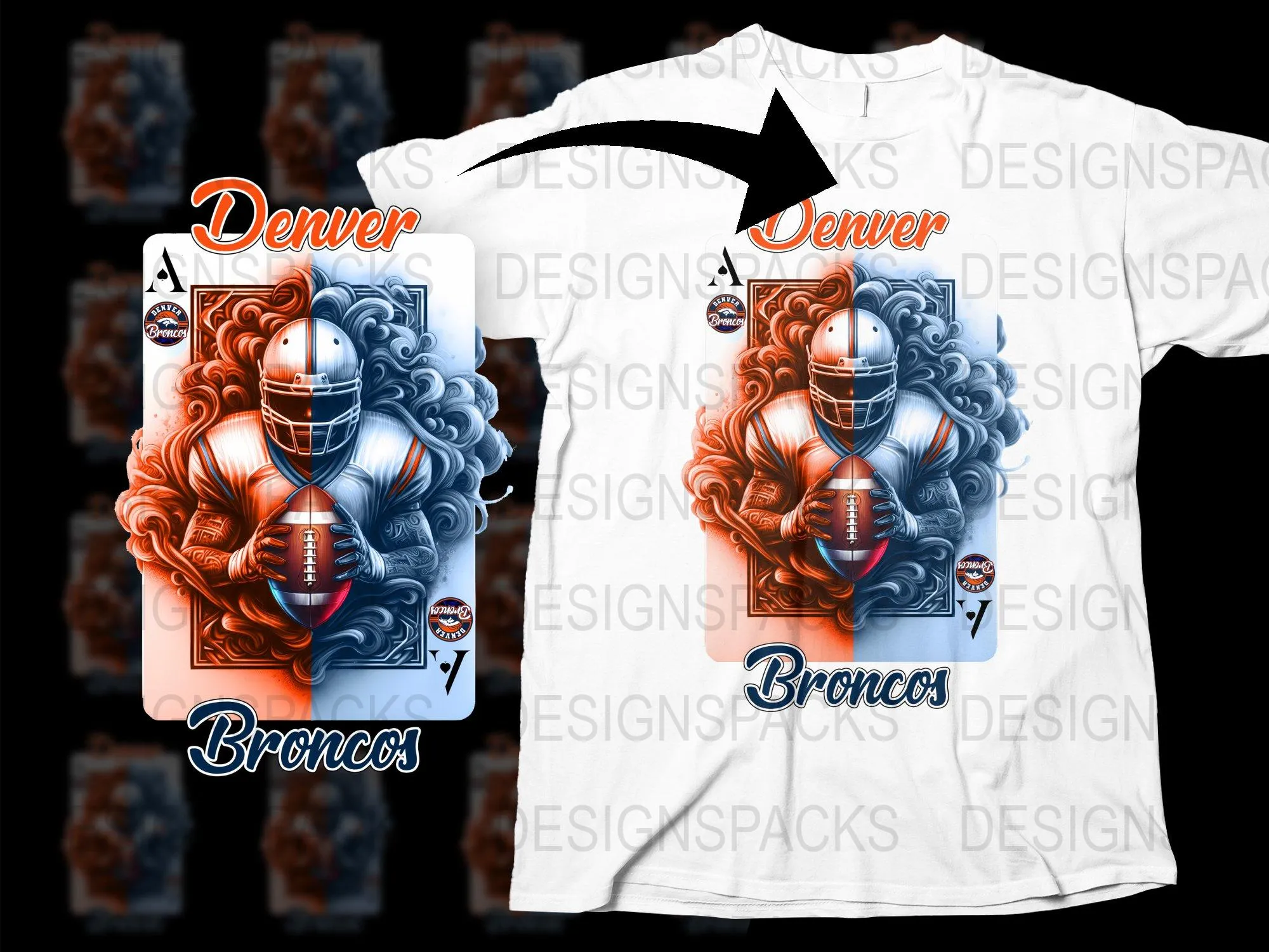 Bold Denver Broncos Graphic Football Fan Png Digital Download