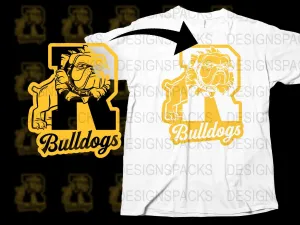 Bold Retro Bulldogs Graphic Design Png Digital Download