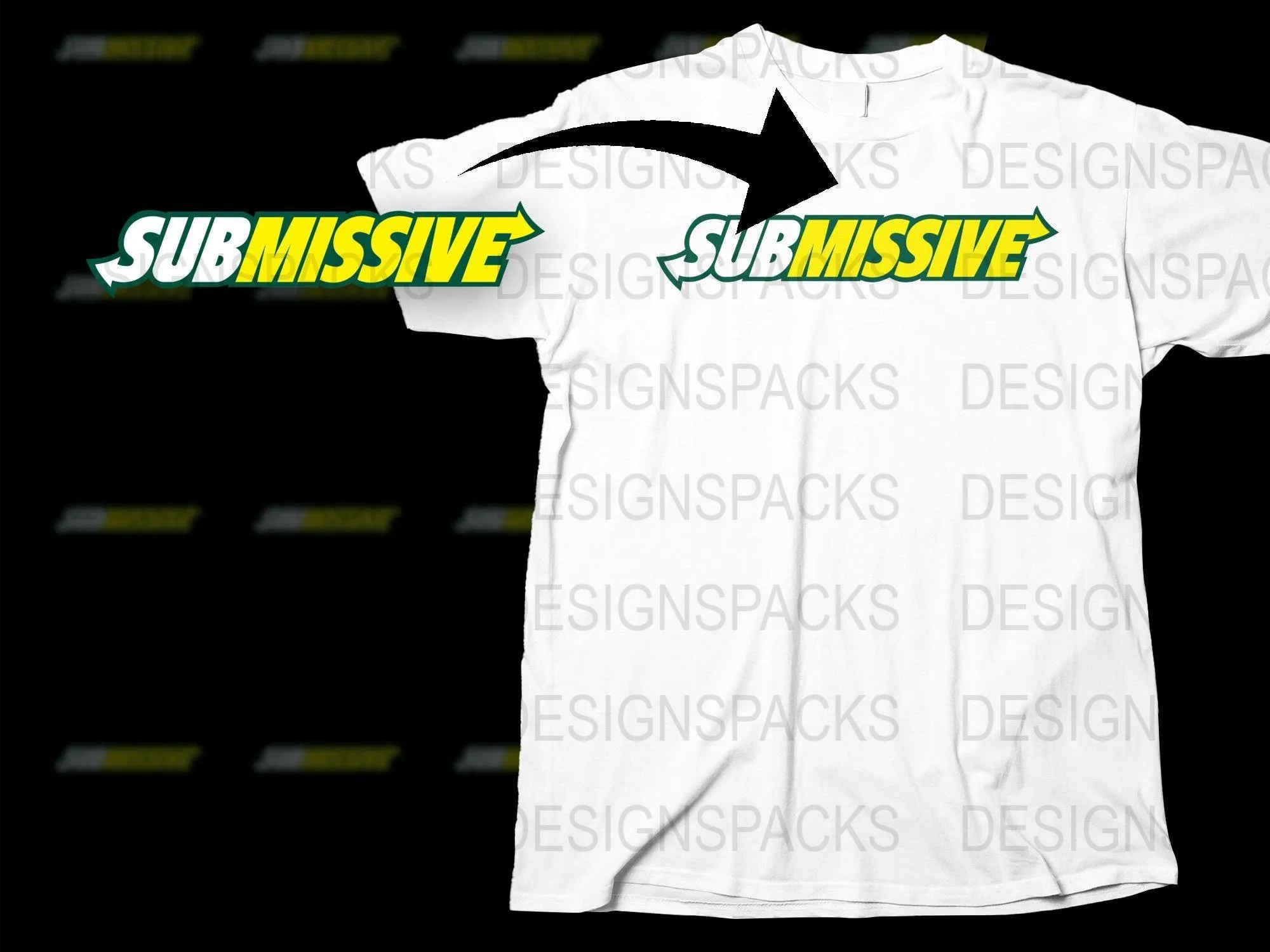 Bold Submissive Logo Graphic Design Png Digital Download
