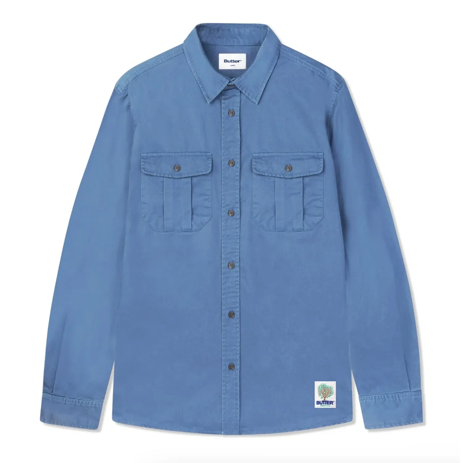 Buttergoods Washed Pocket L/S Shirt 'Pacific'