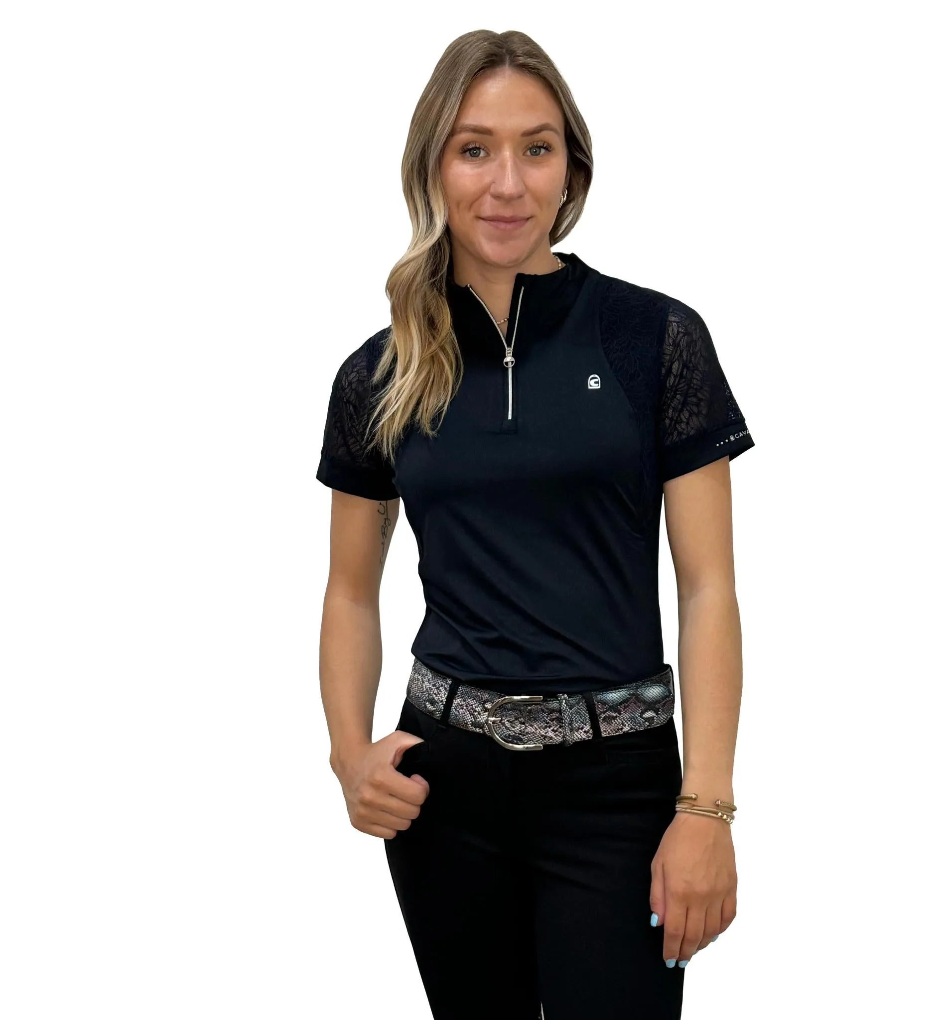 Cavallo Ladies Lace Half Zip Shirt  - Sale