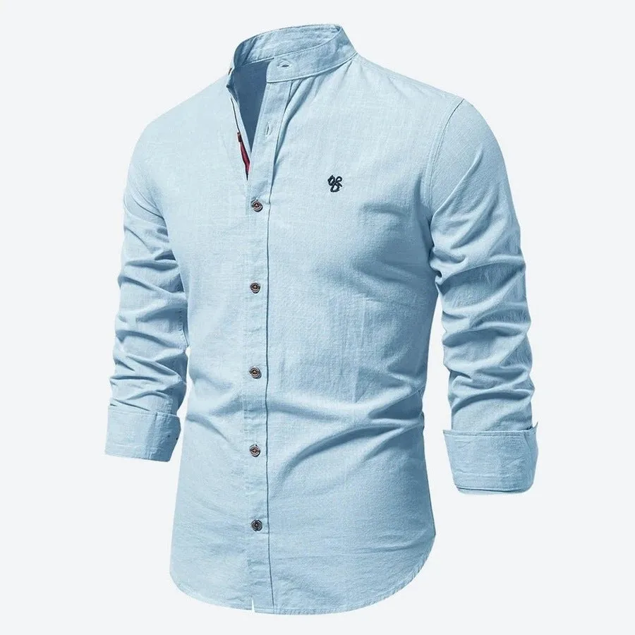 Classic Stand Collar Button-Up Shirts