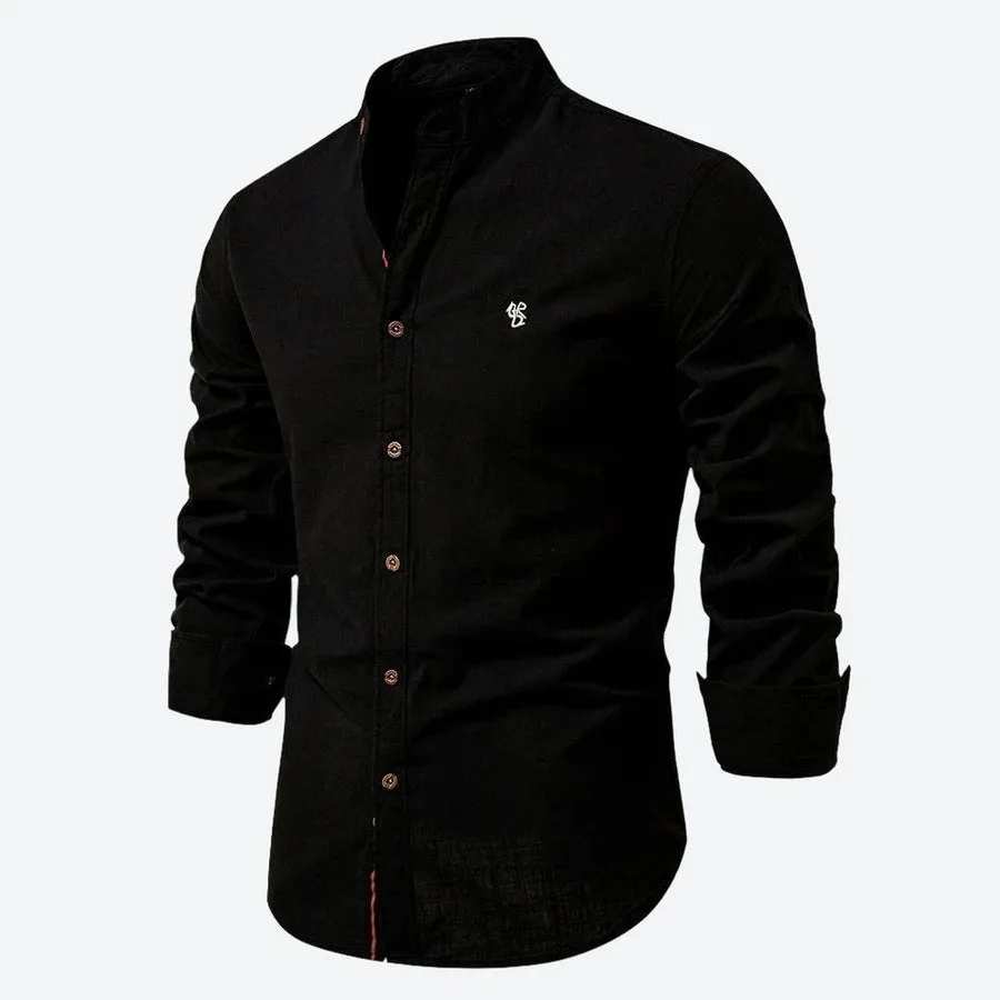 Classic Stand Collar Button-Up Shirts
