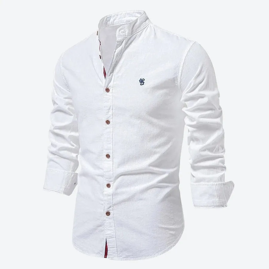 Classic Stand Collar Button-Up Shirts