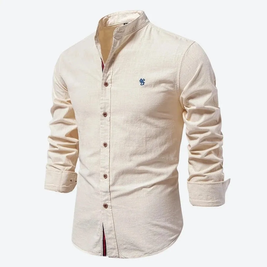 Classic Stand Collar Button-Up Shirts