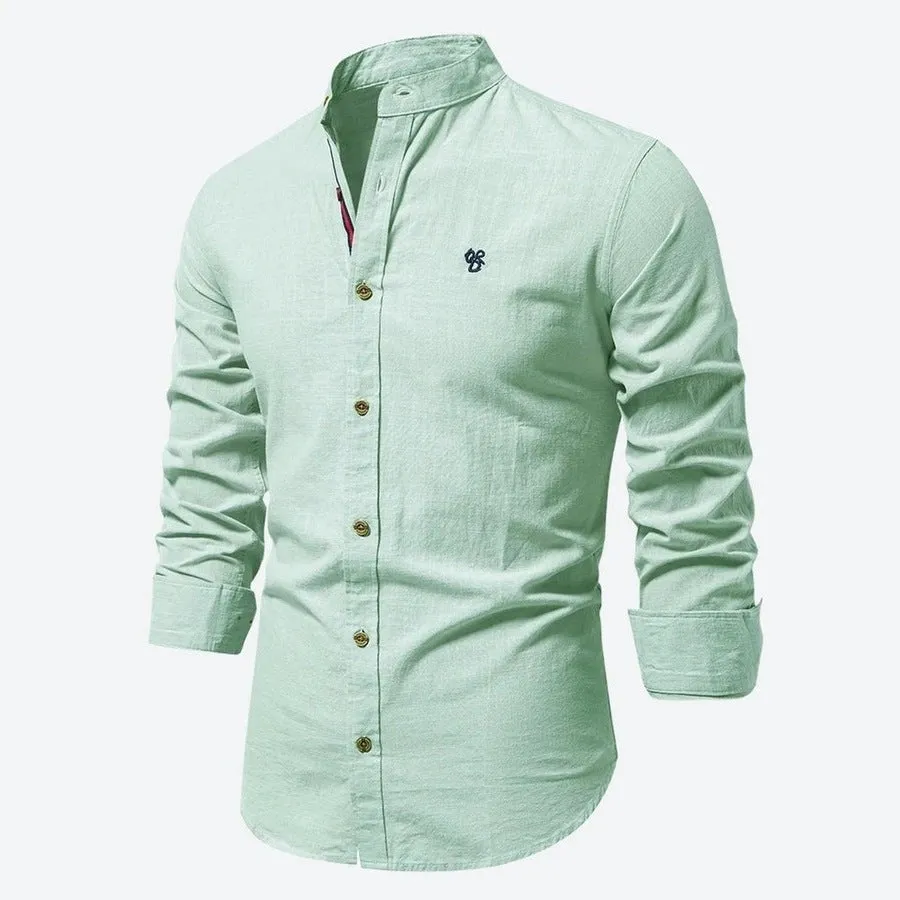 Classic Stand Collar Button-Up Shirts