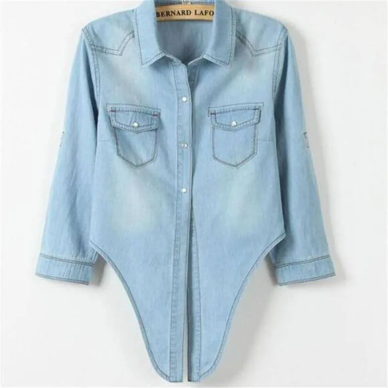 Cropped sleeves Denim Shirts (US 6-16)