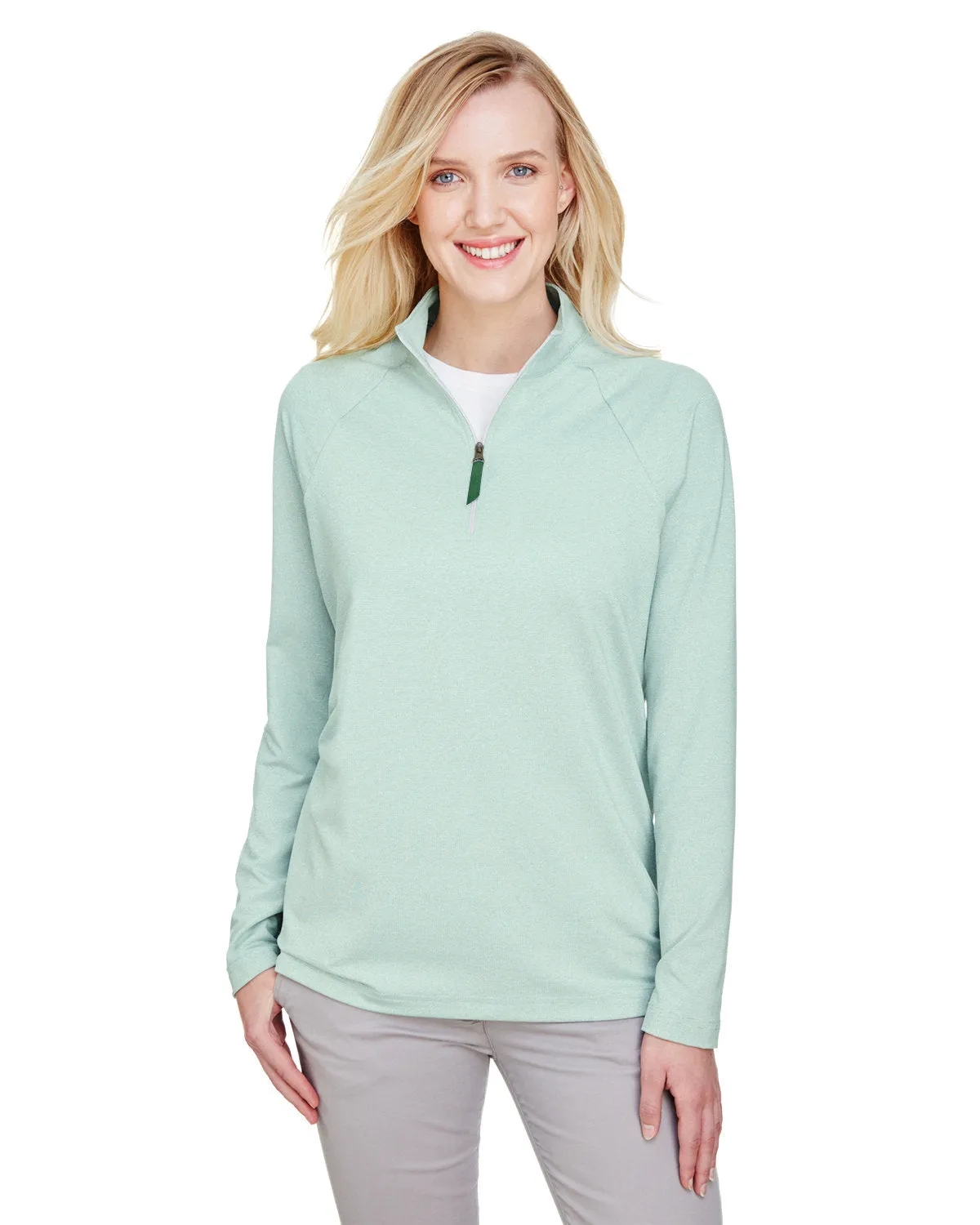 Crownlux Performance ladies Clubhouse Micro-Stripe Quarter-Zip