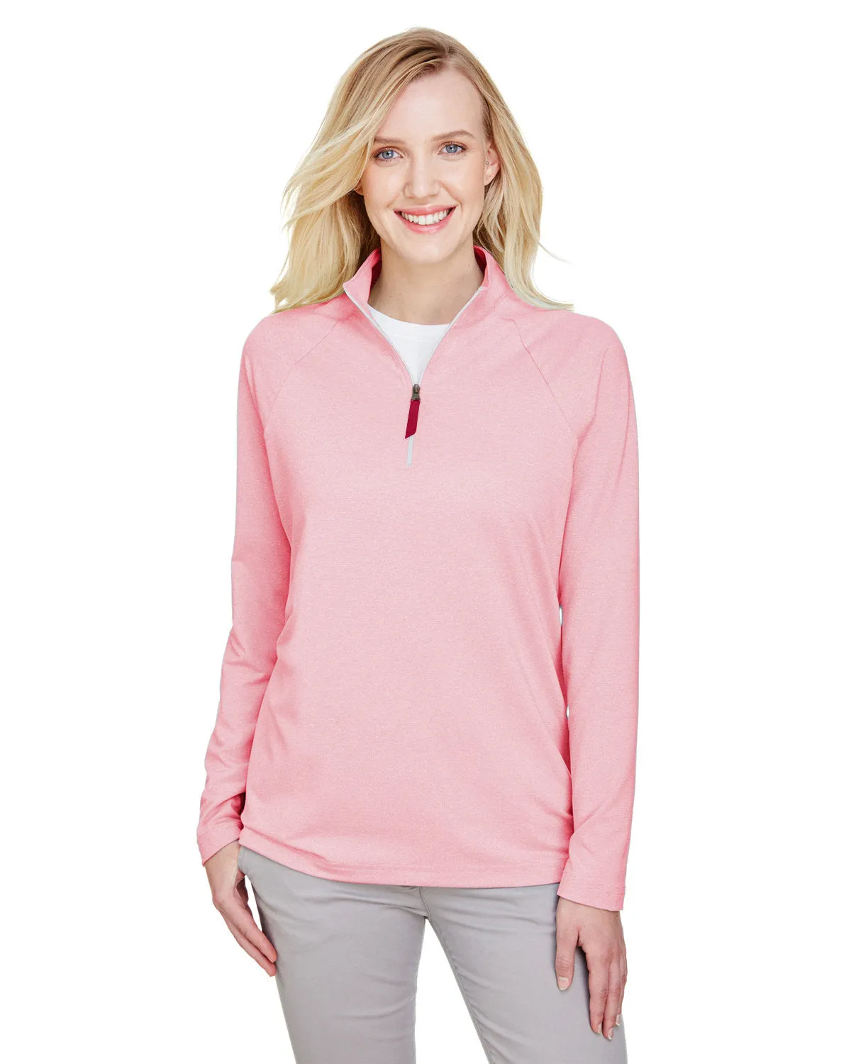 Crownlux Performance ladies Clubhouse Micro-Stripe Quarter-Zip