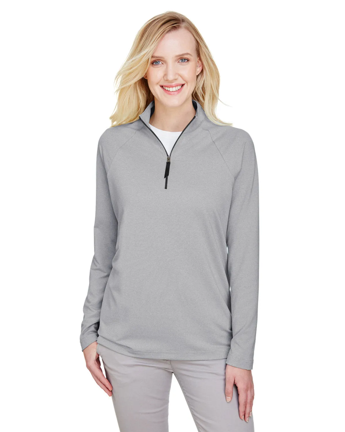 Crownlux Performance ladies Clubhouse Micro-Stripe Quarter-Zip