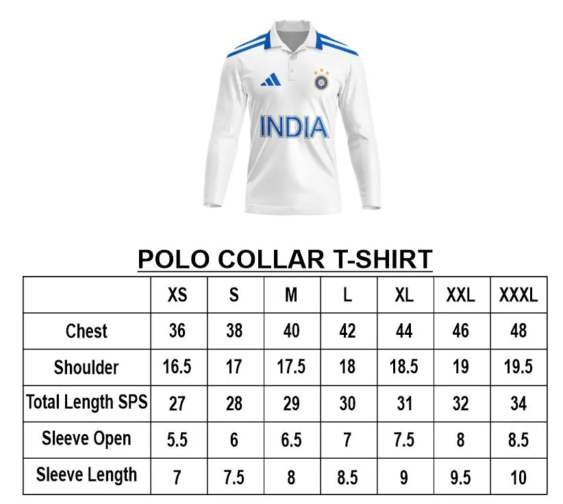 Customised India Test Cricket Team Jersey With Name & Number Print.