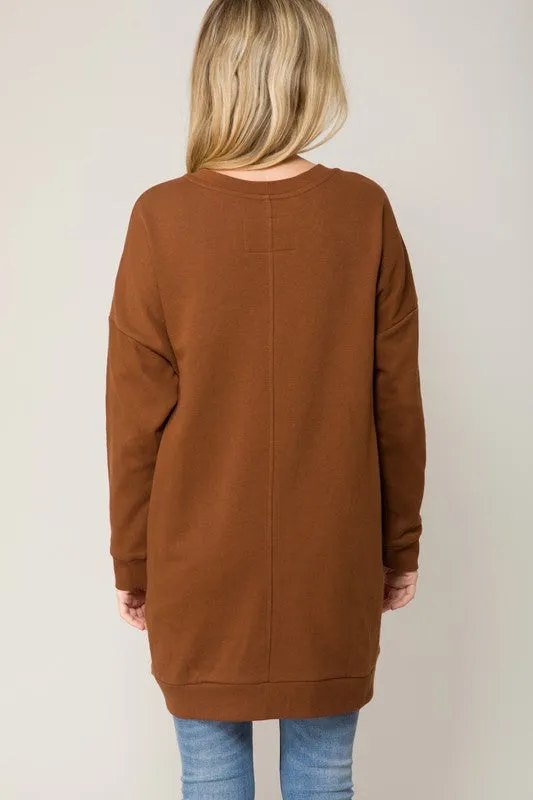 DS TIER 1 Oversized V Neck Sweatshirt Pullover Tunic
