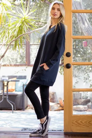 DS TIER 1 Oversized V Neck Sweatshirt Pullover Tunic