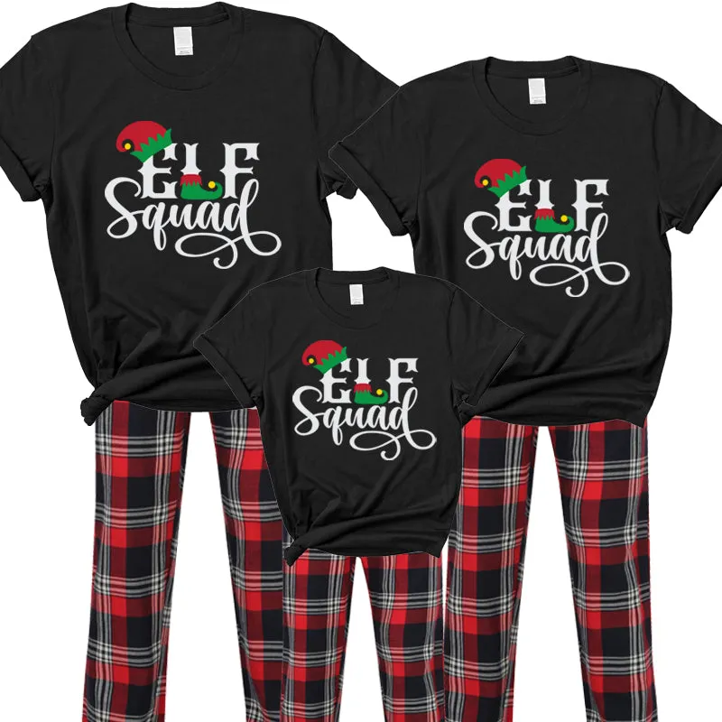 Elf Squad Christmas Yuletide Pyjama Tee & Pant Set- Black