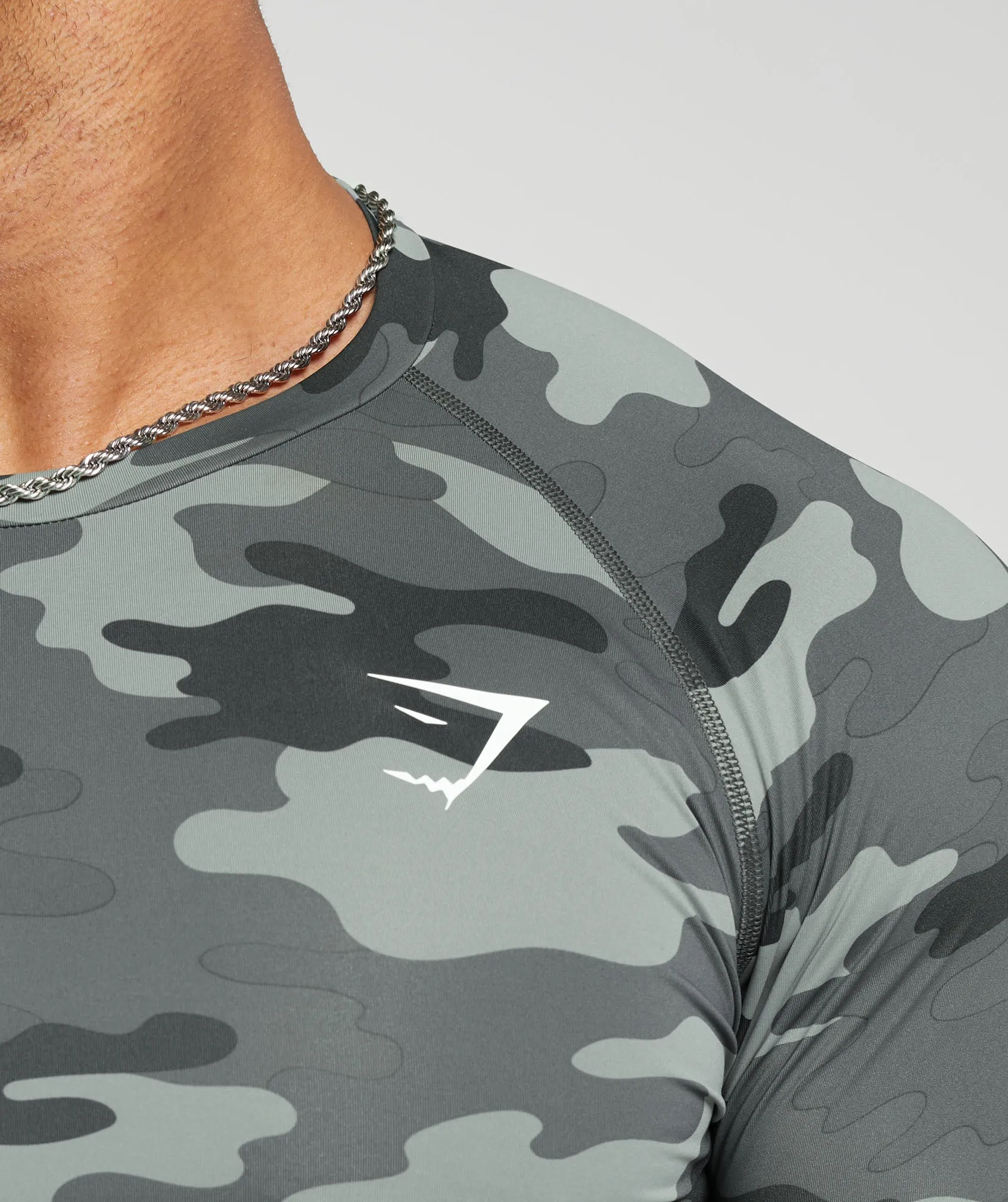 Gymshark Element Baselayer Long Sleeve Top - Grey Print