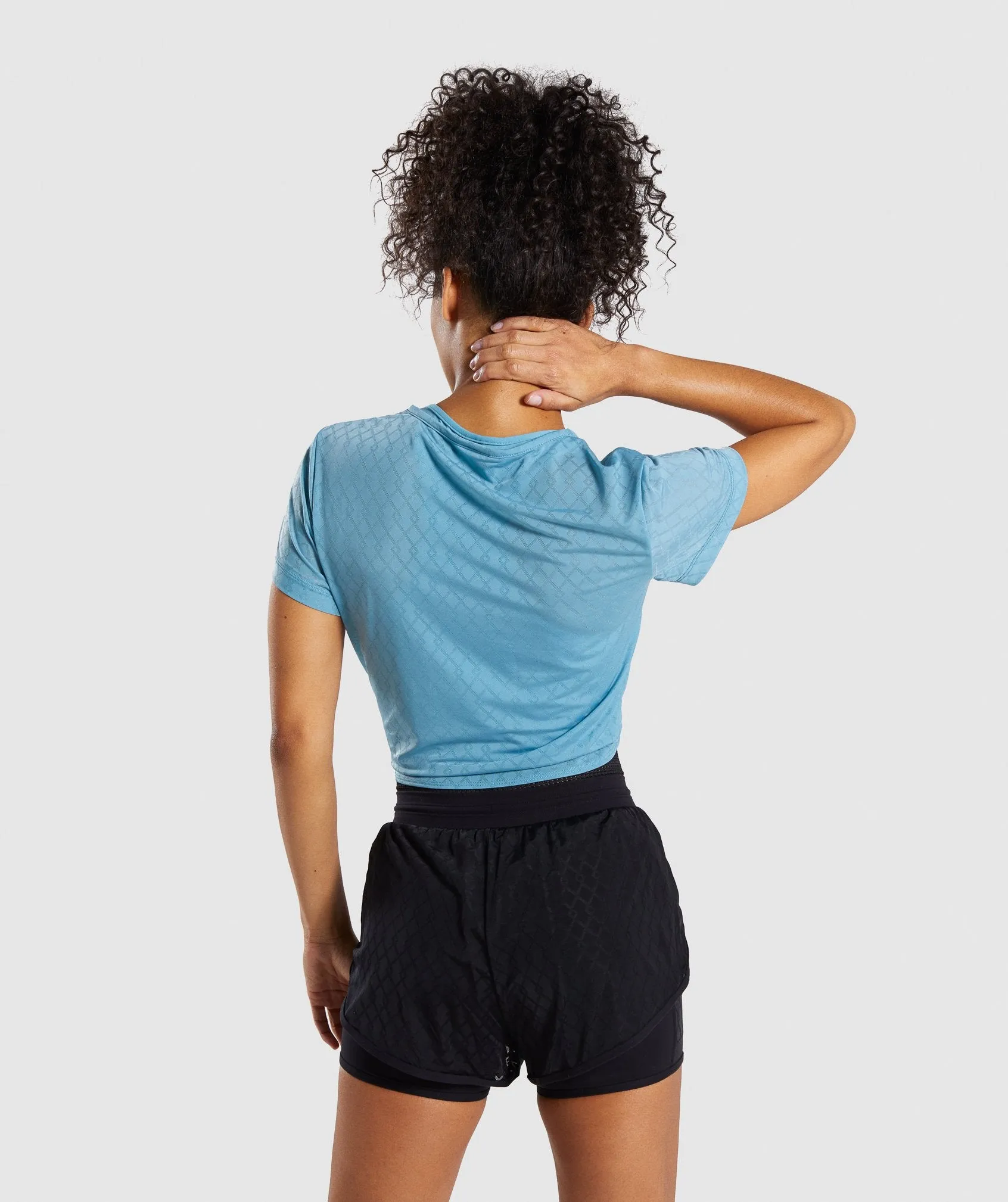 Gymshark Geo Mesh Two In One Top - Dusky Teal