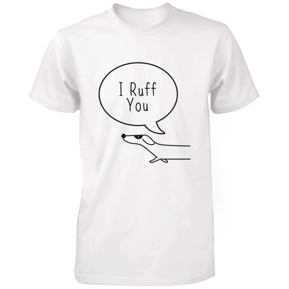 I Ruff You I Meow Funny Cat Dog Pun Matching Couple T-Shirts Valentines Day Gift