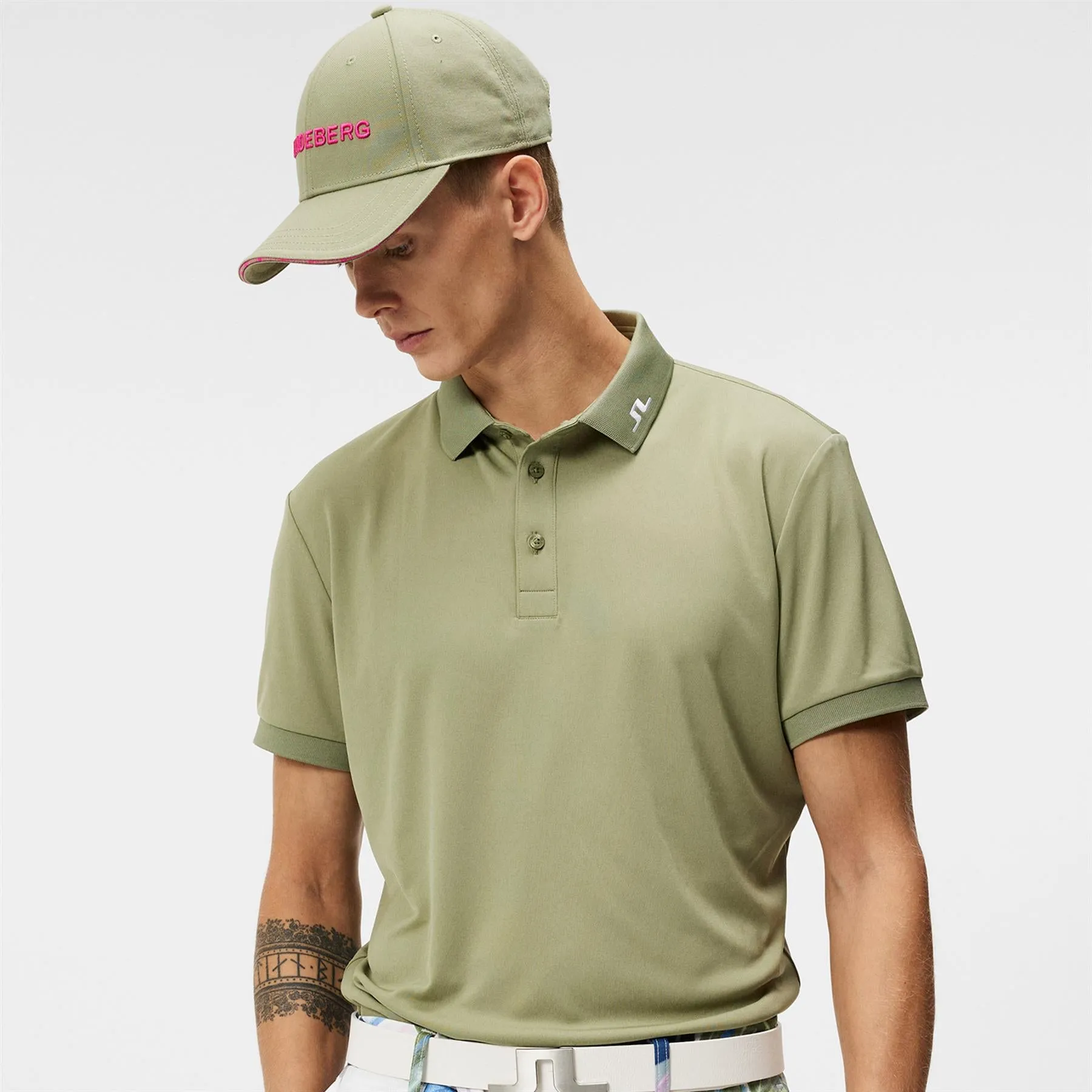 KV Regular Fit TX Jersey Print Polo Oil Green - SS24