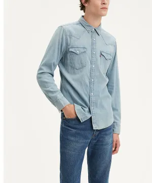 Levi's Men's Classic Standard Denim Western Shirt - Light Stone Wash