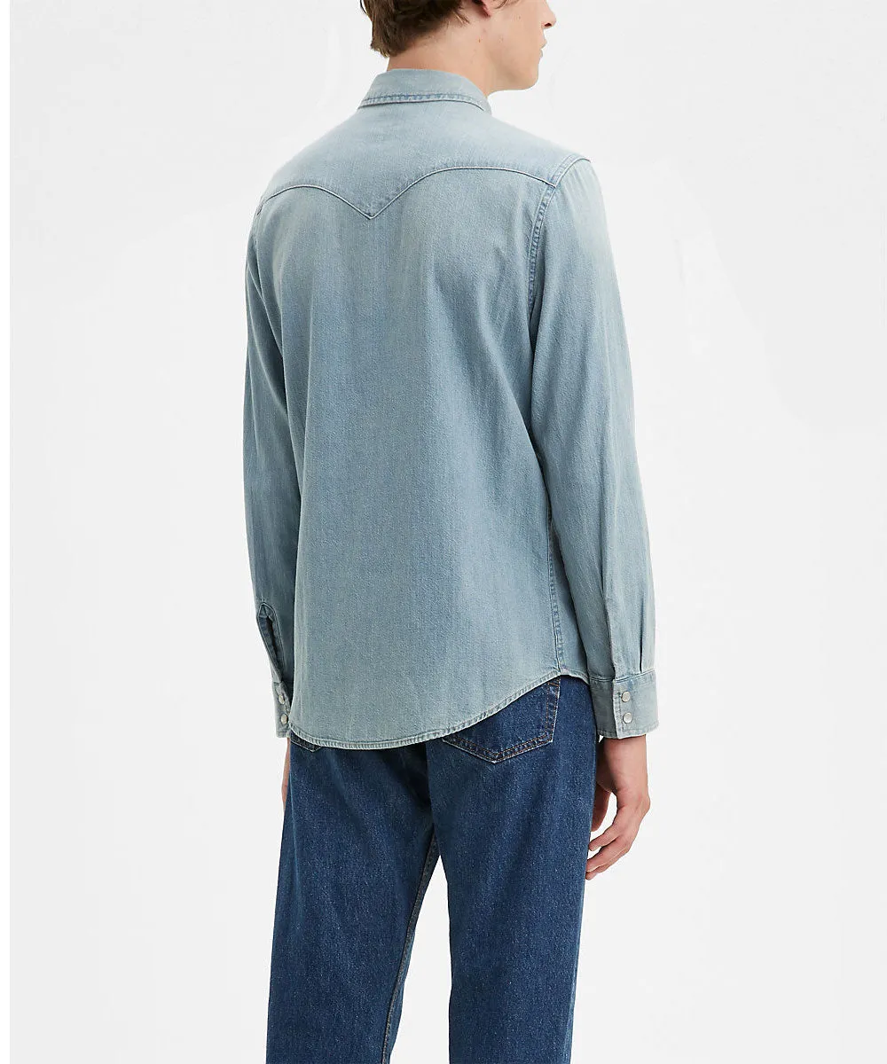Levi's Men's Classic Standard Denim Western Shirt - Light Stone Wash