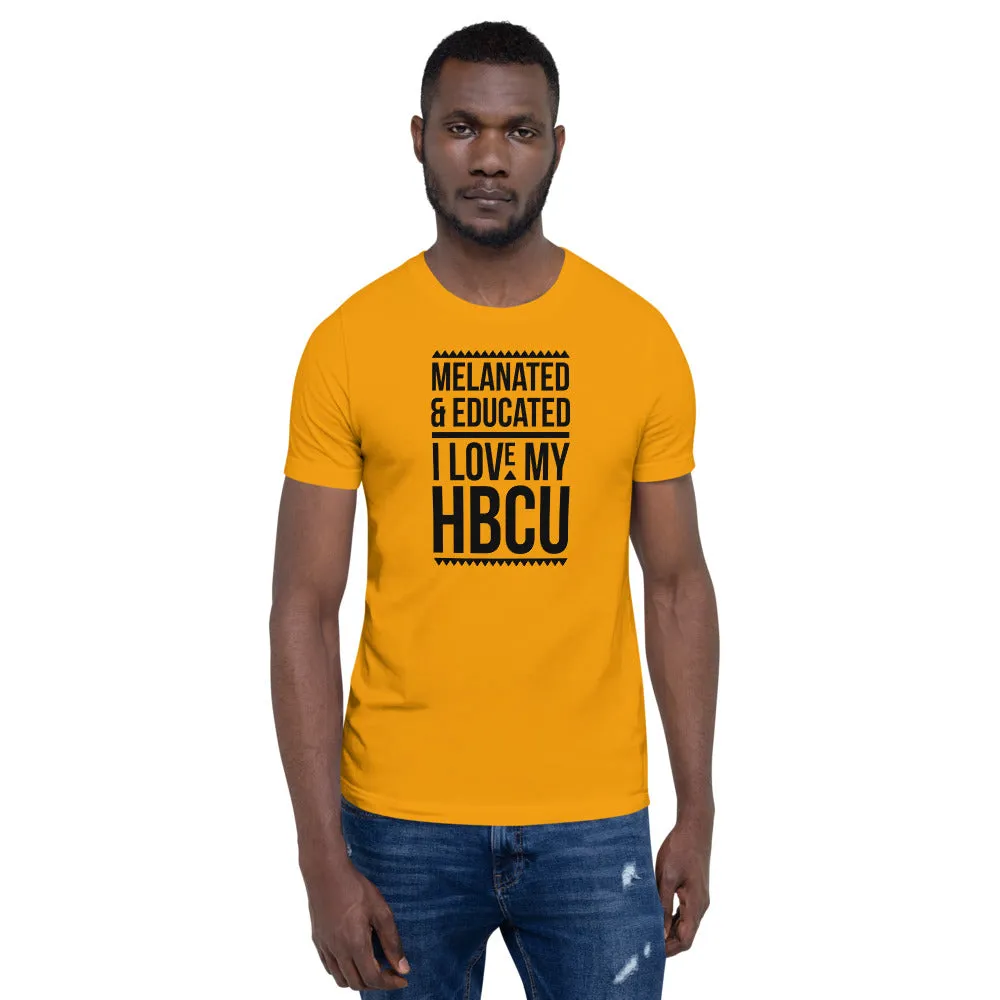 Melanated & Educated - I Love My HBCU T-Shirt (Black Text)