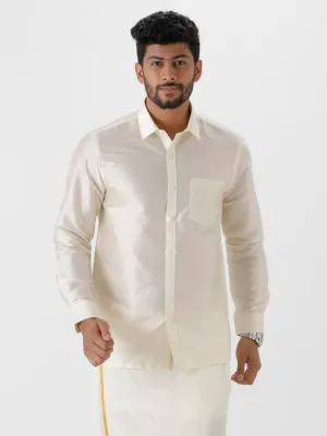 Men Silk Look Shirt Cream