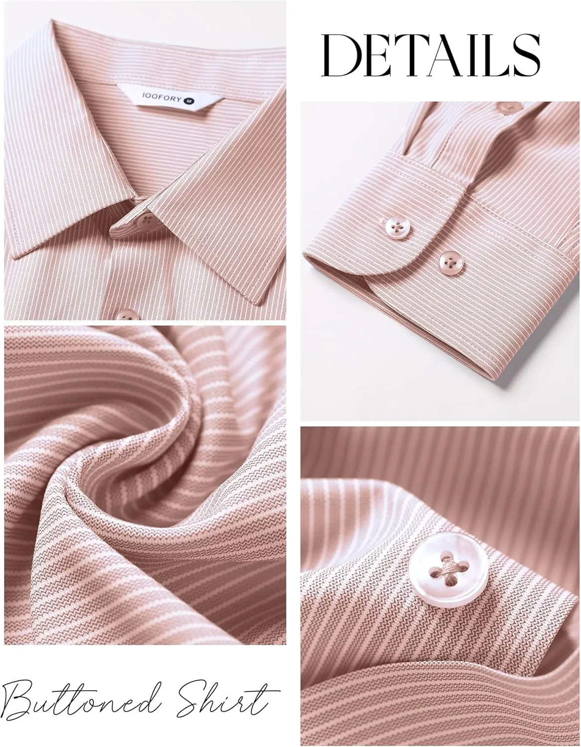 Mens Dress Shirts Long Sleeve Non Iron Breathable Wrinkle Free Stretch Regular Fit Men's Fitted Formal Shirts