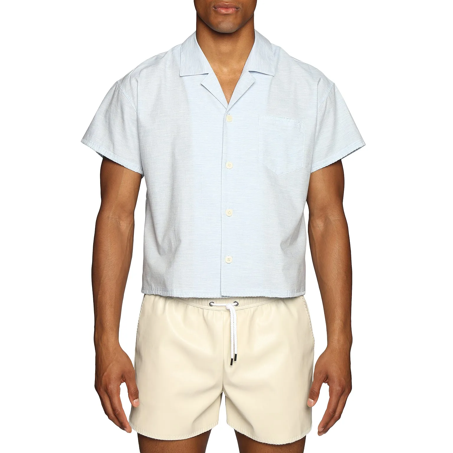 NEW RESORT '25- Sky Du Cap Cropped Shirt