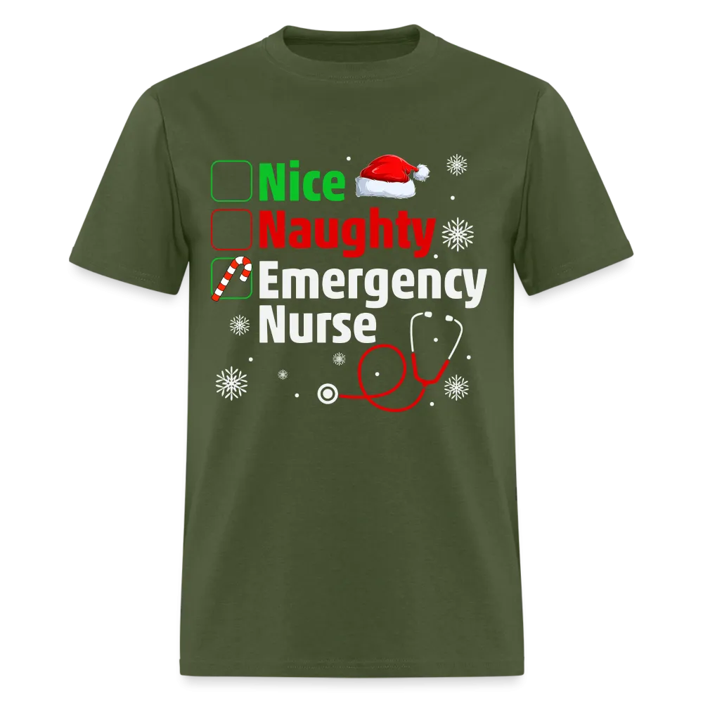 Nice, Naughty, Emergency Nurse (Christmas) T-Shirt