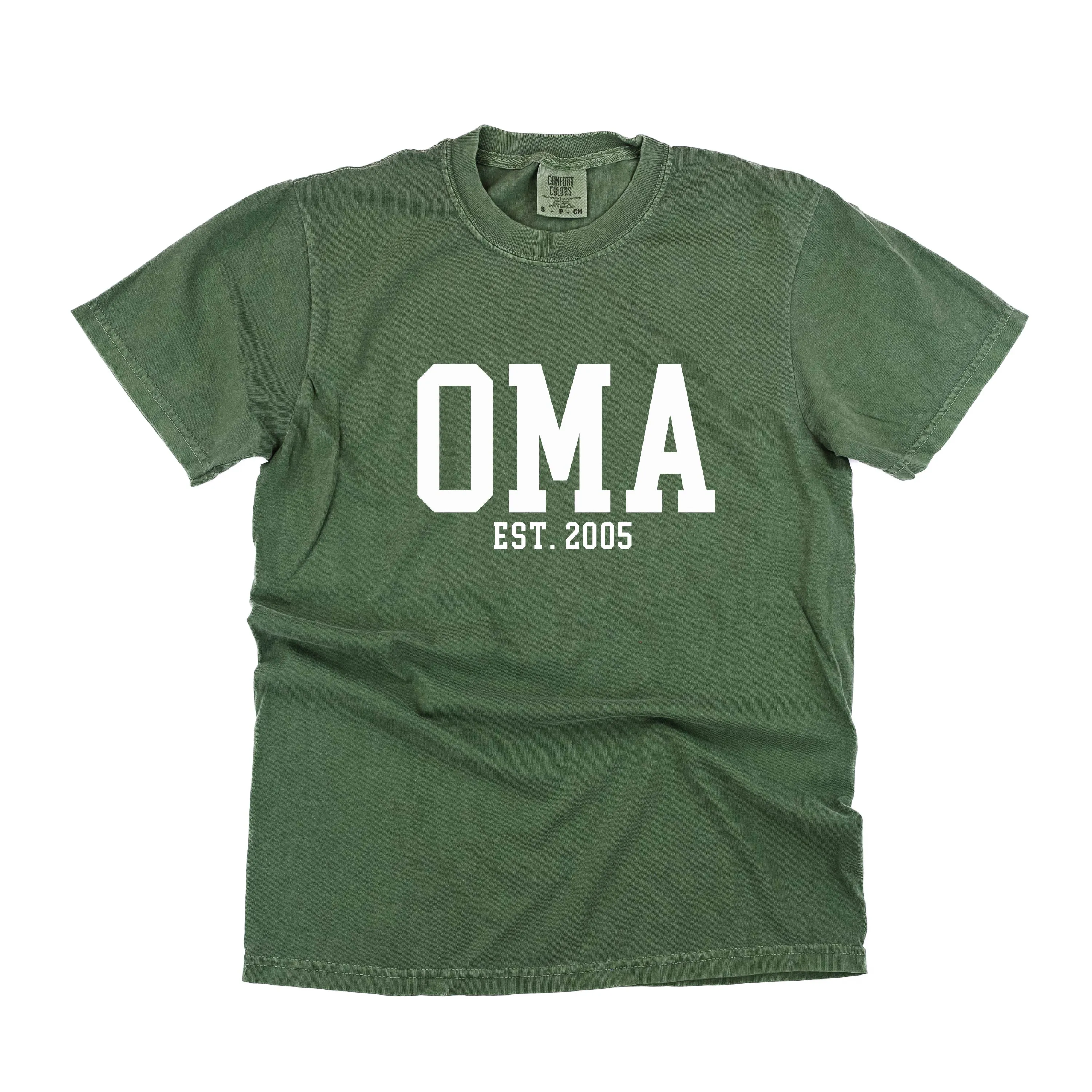 Oma - EST. (Select Your Year) - SHORT SLEEVE COMFORT COLORS TEE
