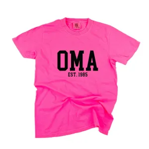 Oma - EST. (Select Your Year) - SHORT SLEEVE COMFORT COLORS TEE