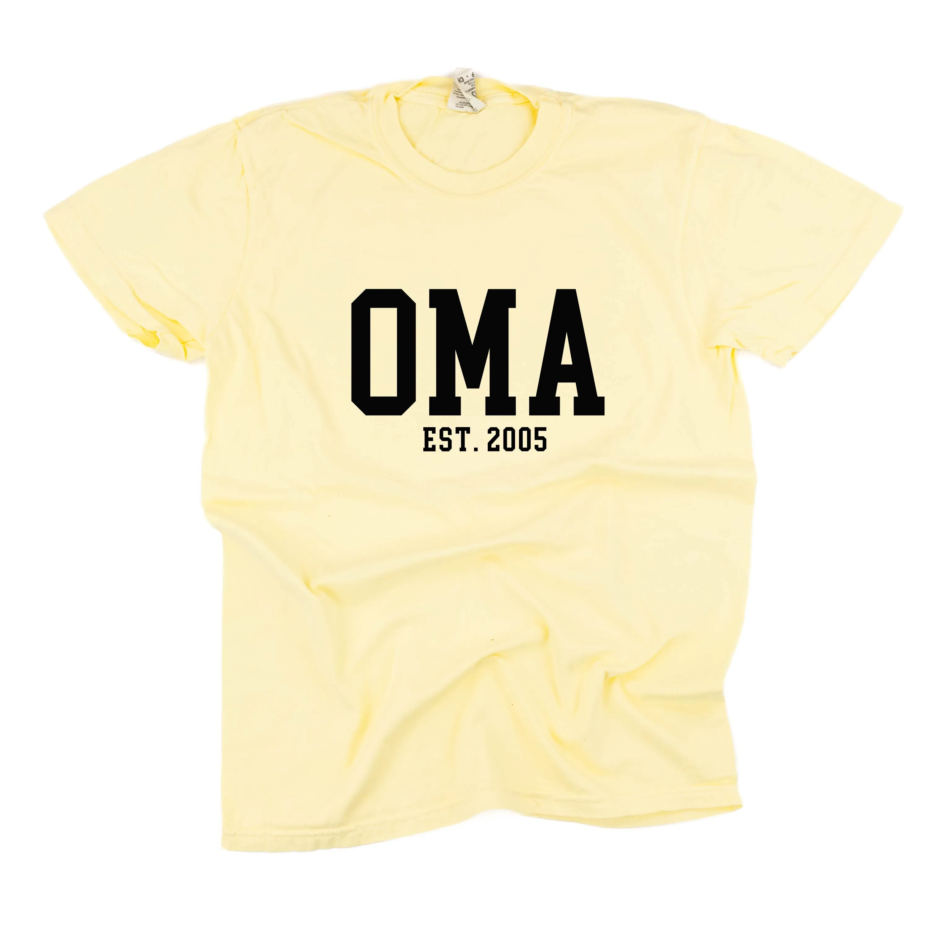 Oma - EST. (Select Your Year) - SHORT SLEEVE COMFORT COLORS TEE