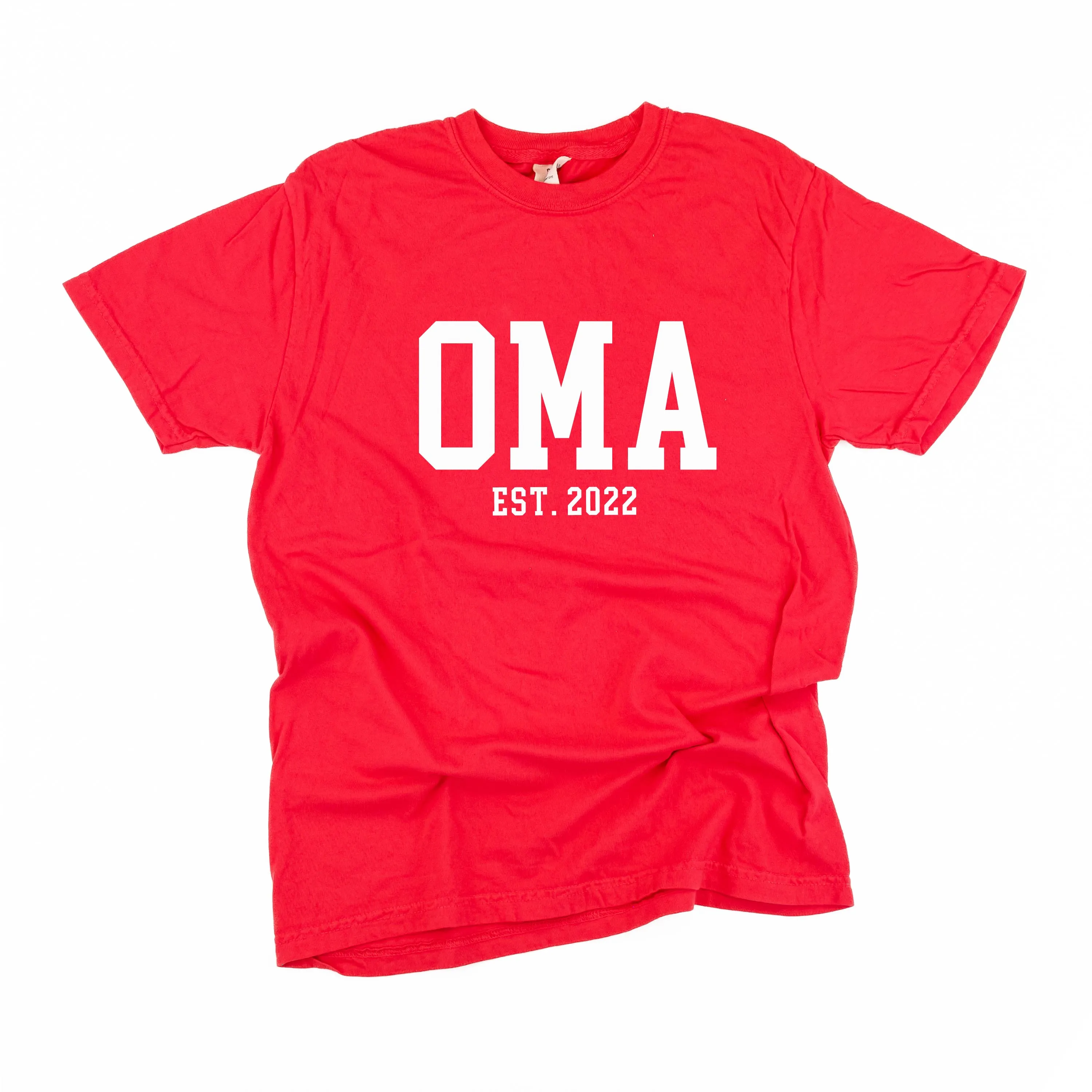 Oma - EST. (Select Your Year) - SHORT SLEEVE COMFORT COLORS TEE