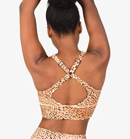 Organic Bamboo Pinch Front Sports Bra- Wildcat