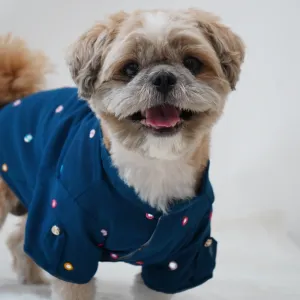 Pawgypets Festive Shirt for Dogs (Peacock Blue)
