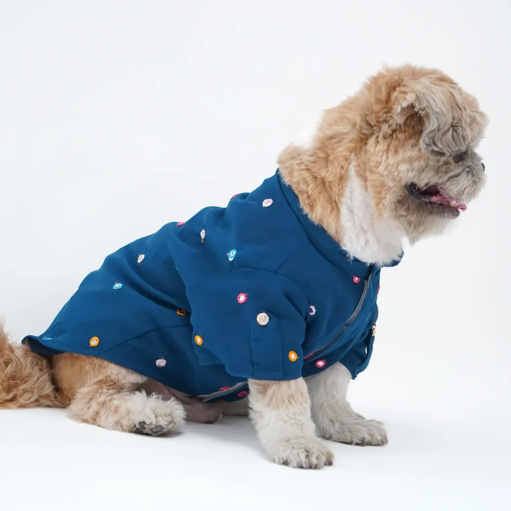 Pawgypets Festive Shirt for Dogs (Peacock Blue)