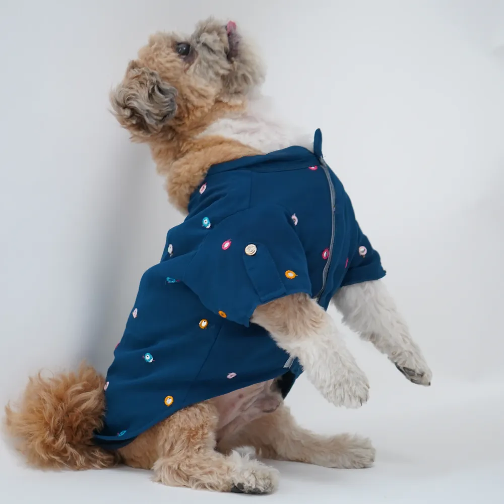 Pawgypets Festive Shirt for Dogs (Peacock Blue)