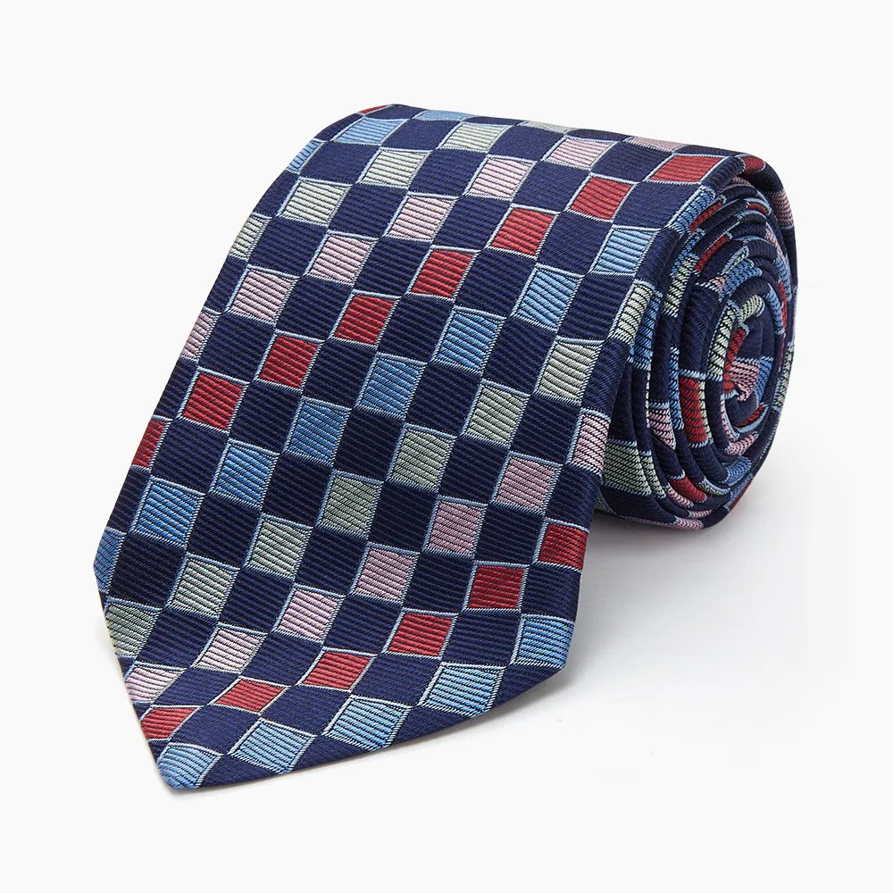 Pink Multi Check Silk Tie